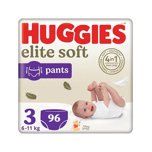 HUGGIES Elite Soft 3 autiņbiksītes 6-11kg 96 gab., kaste