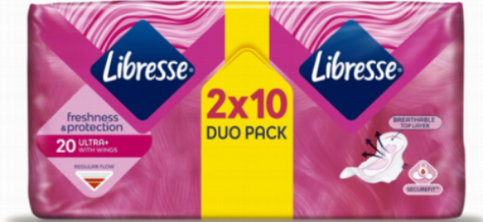 LIBRESSE DUO PACK Invisible normal higiēniskās paketes 20 gab.