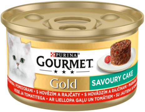 GOURMET GOLD Savoury Cake konservi kaķiem (liellopa) 85g