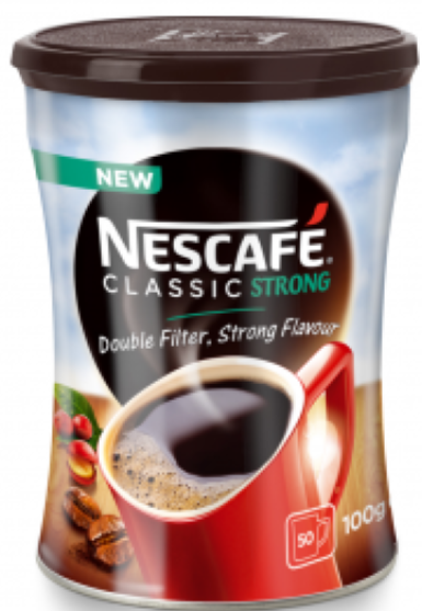NESCAFE Classic Strong šķīstošā kafija metāla kārbā 100g