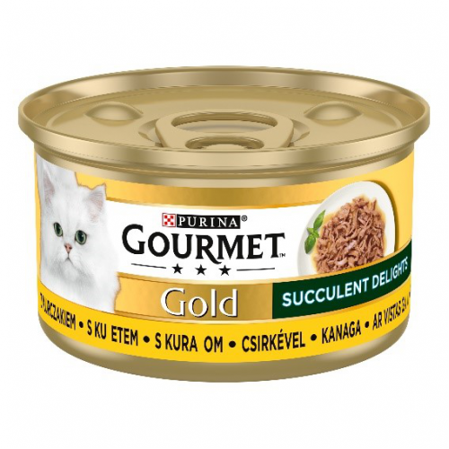 GOURMET GOLD Delights konservs kaķiem (vistas) 85g