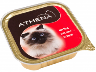 ATHENA konservi kaķiem ar liellopu gaļu 100g