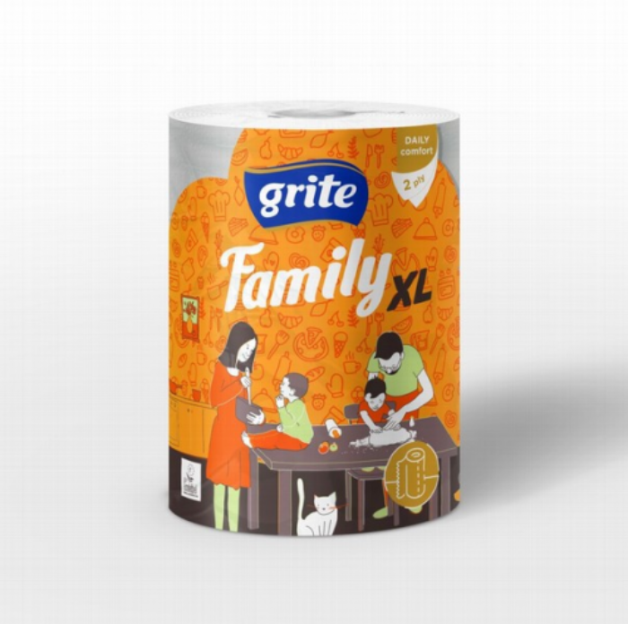 GRITE Family papīra dvielis 1 rullis 2 slāņi