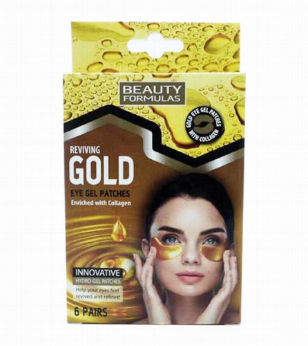 BEAUTY FORMULAS Gold gēla acu maskas 6 gab.