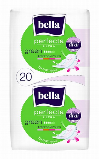 BELLA Ultra Green Silky drai higiēnas paketes 20 gab.