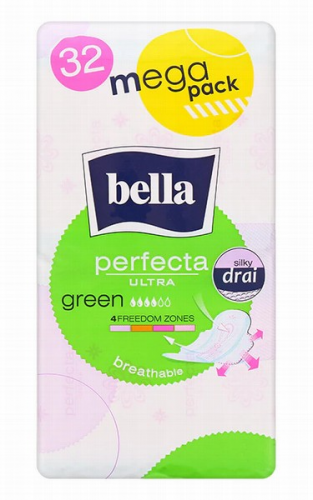 BELLA Perfecta Ultra Green MEGA pack higiēnas paketes 32 gab.