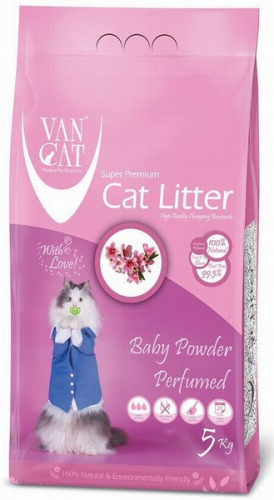 VAN CAT Baby Powder kaķu smiltis ar bērnu pūderi 5kg