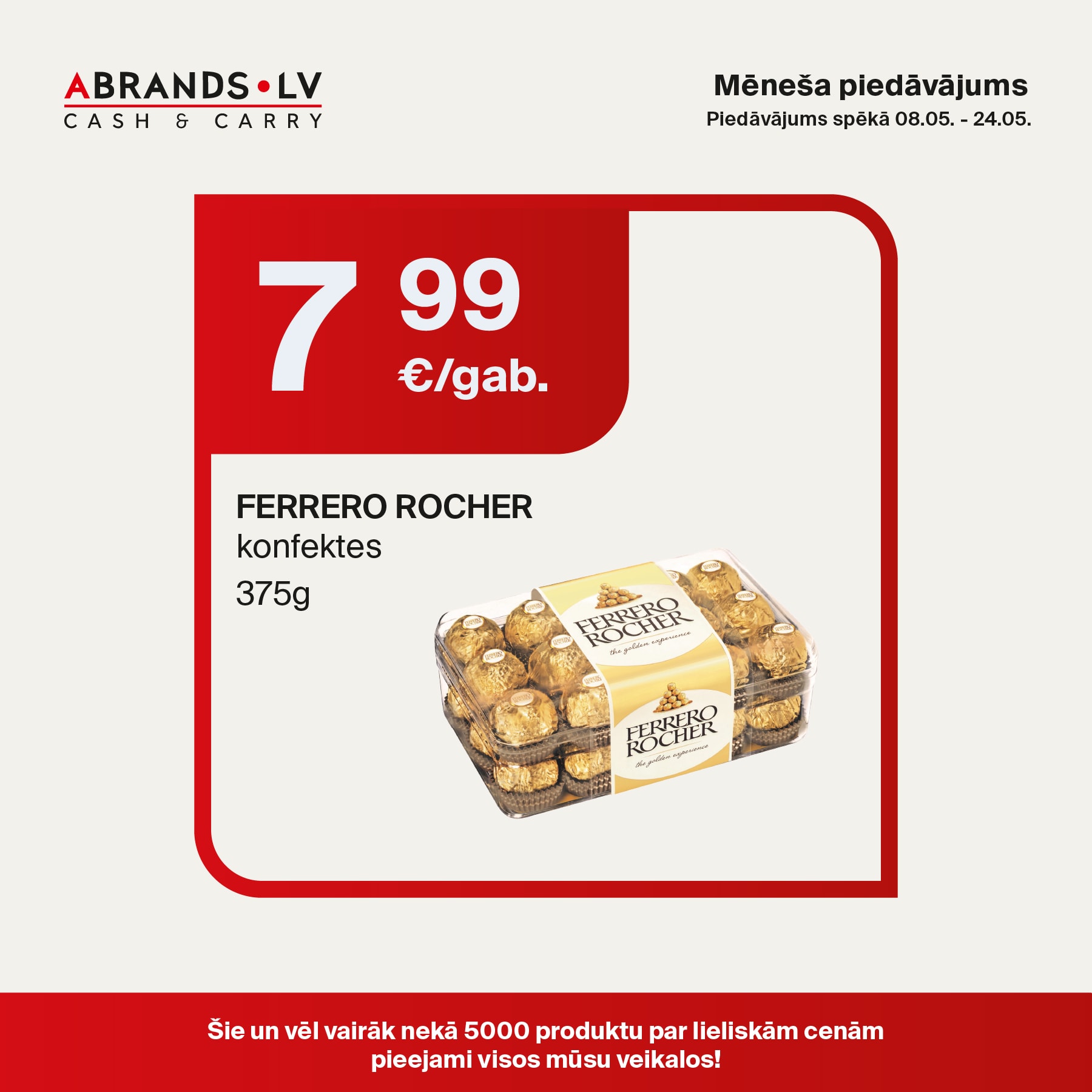 FERRERO ROCHER konfektes (375g) - 7,99 €/gab.